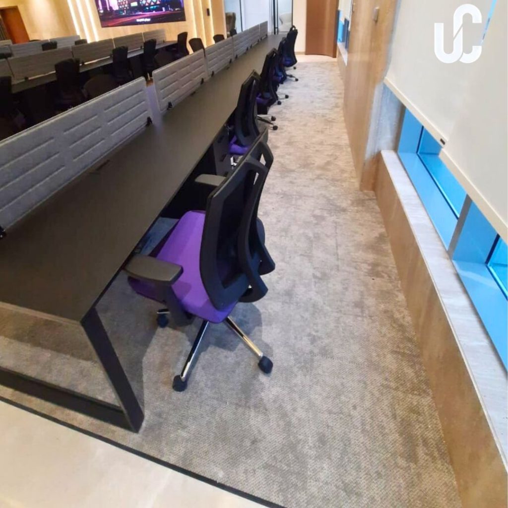 Carpet tiles flooring done in an office area