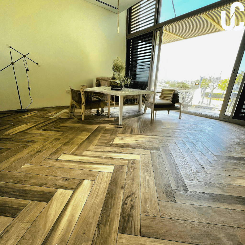 SPC Herringbone installation in Al Maktoum City Villa