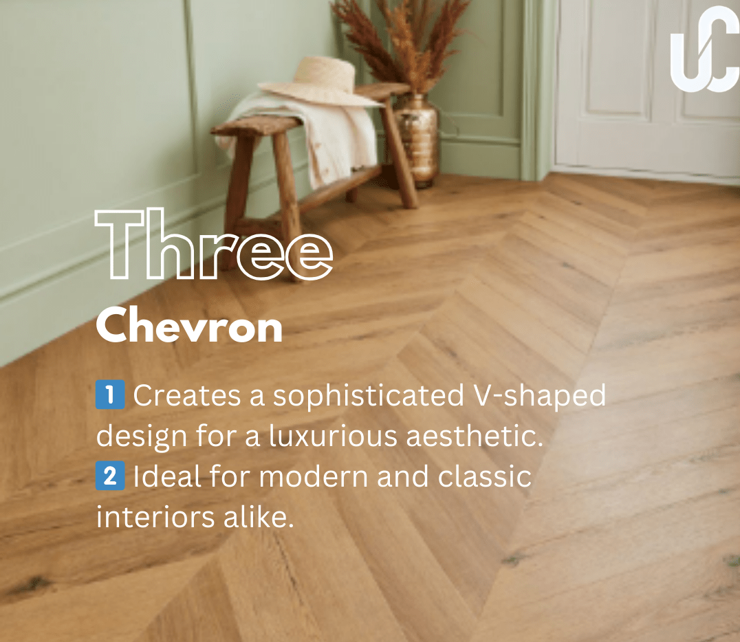 Chevron flooring pattern