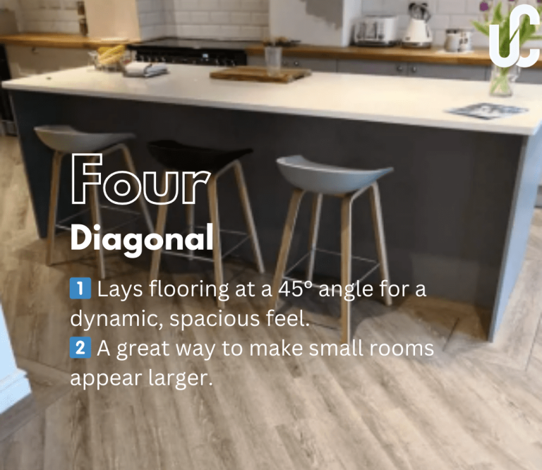 Diagonal flooring pattern