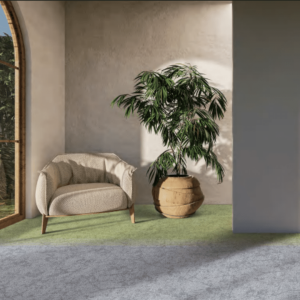 Green color carpet tiles