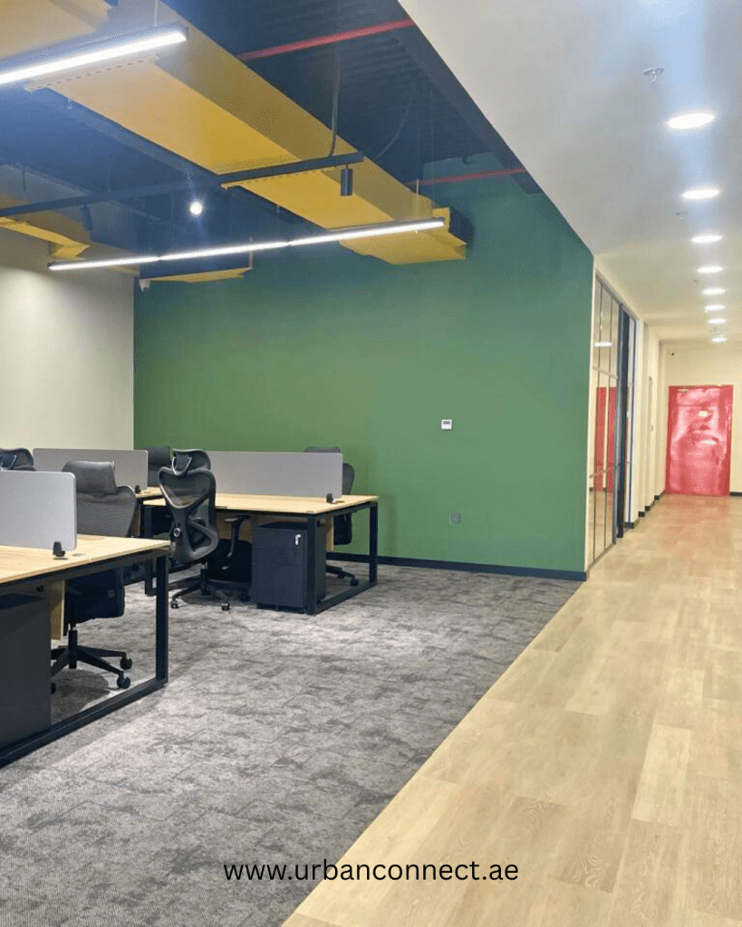 Carpet tiles and LVT installed in office space